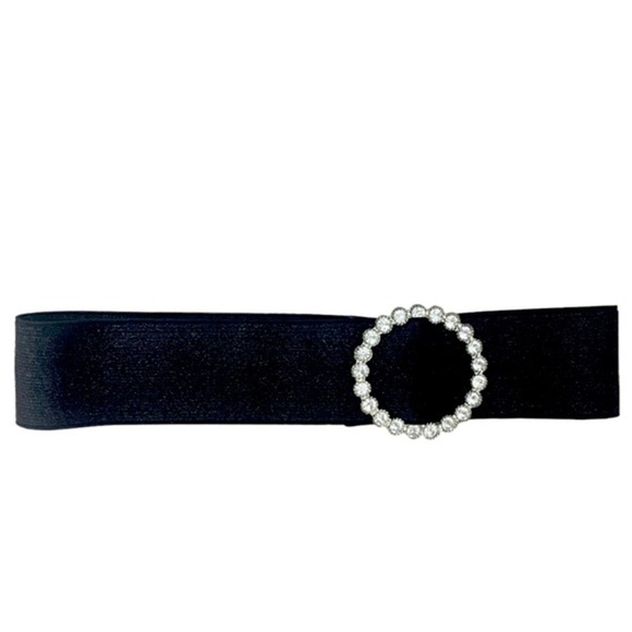 Kids’ Boutique Black and Silver Dress‎ Belt with Sparkles Size Medium Like New - Picture 1 of 6